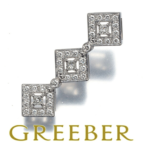TASAKI タサキ ペンダント トップ ダイヤ ダイヤモンド 0.55ct プリンセス 2種カット スクエア 2WAY K18WG Pendant【中古】BLJ