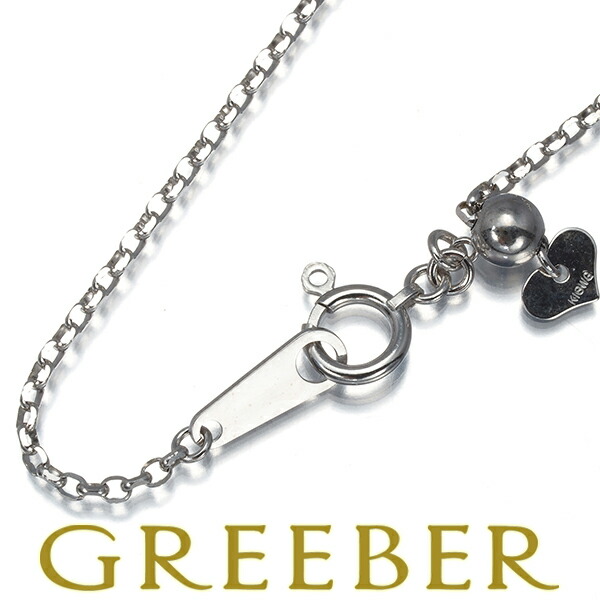 カットアズキ チェーンネックレス 46cm K18WG Necklace【中古】GENJ