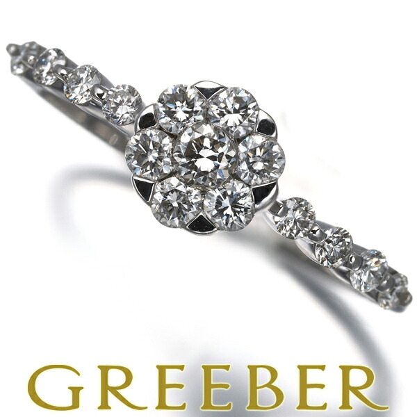 【楽天市場】コロネット リング ダイヤ ダイヤモンド 0.50ct フラワー 12号 K18WG Ring 指輪 【中古】BLJ/GENJ：グリーバー