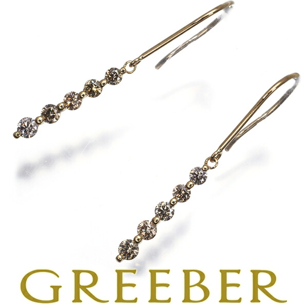 GSTV ピアス ダイヤ ダイヤモンド 0.25ct/0.25ct フック K18YG Pierce【中古】BLJ/GENJ