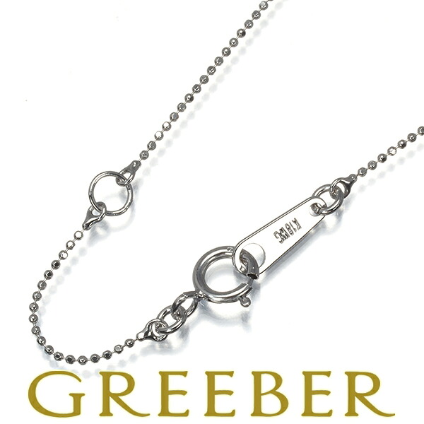 ★ポイント5倍対象商品★ カットボール チェーンネックレス 39cm K18WG Necklace【中古】GENJ｜グリーバー 27,160円