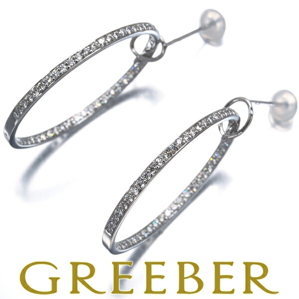 ローズヴィフ ピアス ダイヤ ダイヤモンド 0.37ct/0.37ct サークル K18WG Pierce【中古】BLJ/GENJ