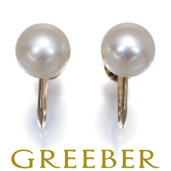 ★ポイント5倍対象商品★ MIKIMOTO ミキモト イヤリング パール 真珠 8.3mm 一粒 K14YG Earrings【中古】BLJ|グリーバー