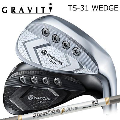 カスタムクラブ ワクチンコンポ TS-31 ウェッジ クロムメッキ/ブラックIPエアロテック スチールファイバー fc CWWACCINE COMPO TS-31 WEDGE CHROME/BLACK IP SteelFiber fc CW｜オーエスゴルフ
