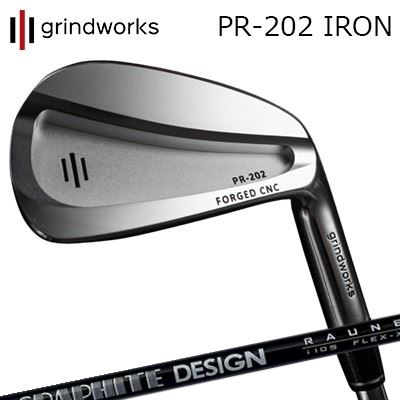 カスタムクラブ グラインドワークス PR-202 鍛造CNCアイアン グラファイトデザイン ラウネ アイアン i105GRINDWORKS PR-202 Forged CNC IRON RAUNE IRON i1056本セット(#5～PW)｜オーエスゴルフ