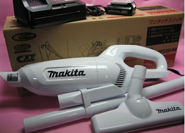 マキタ 掃除機 10.8V 充電式クリーナ<br>カプセル式 CL108FDSHW(1.5Ah)<br>バッテリBL1015・充電器DC10SAセット
