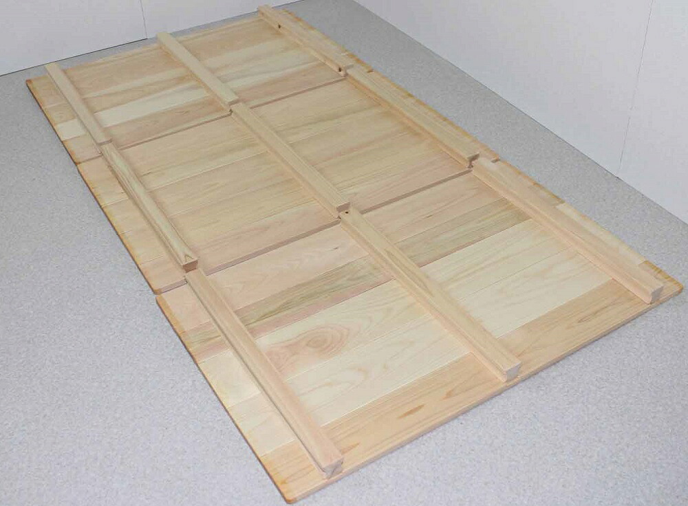 天然ひのき風呂ふた 75cm&times;135cm ワイド 風呂ふた 風呂 蓋 【サイズオーダーメイド承ります！】 ひのき風呂 檜 桧 受注生産｜木製アウトレット再生工場