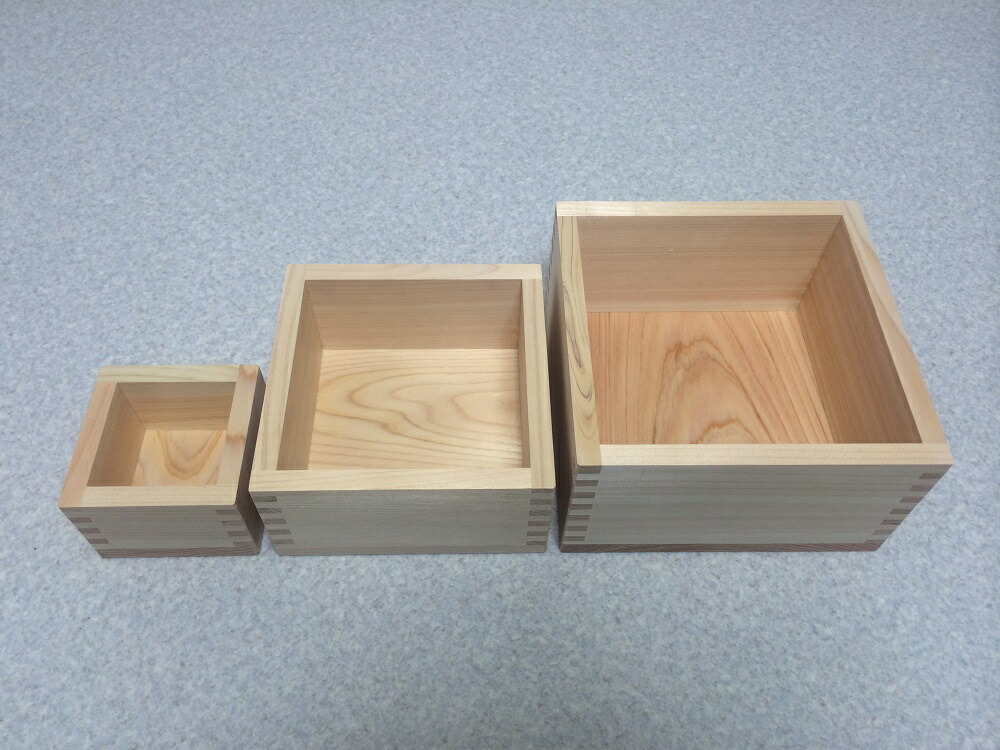 【楽天市場】枡 升 セット ひのき 一升マス・五合マス・一合マスセット(国産木曽ひのきカンナ仕上げ):木製アウトレット再生工場