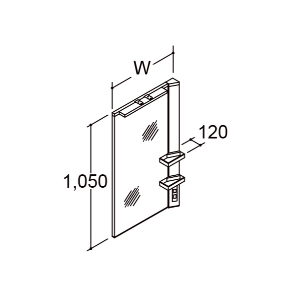 ★銀鏡収納家具 エスタ 間口750粍 高さ1050粍 LED照明装置1面鏡（大型鏡） MNS1-751XJU 洗面 LIXIL INAX★【貨物輸送無料】