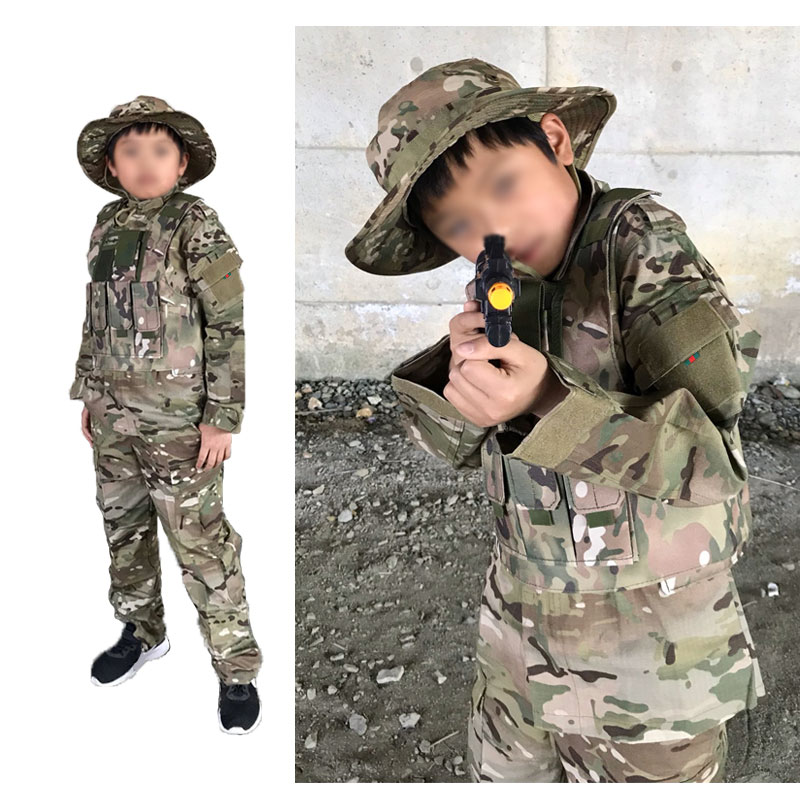 特価品】【選べる帽子】キッズ迷彩服セット 5点入り マルチカム