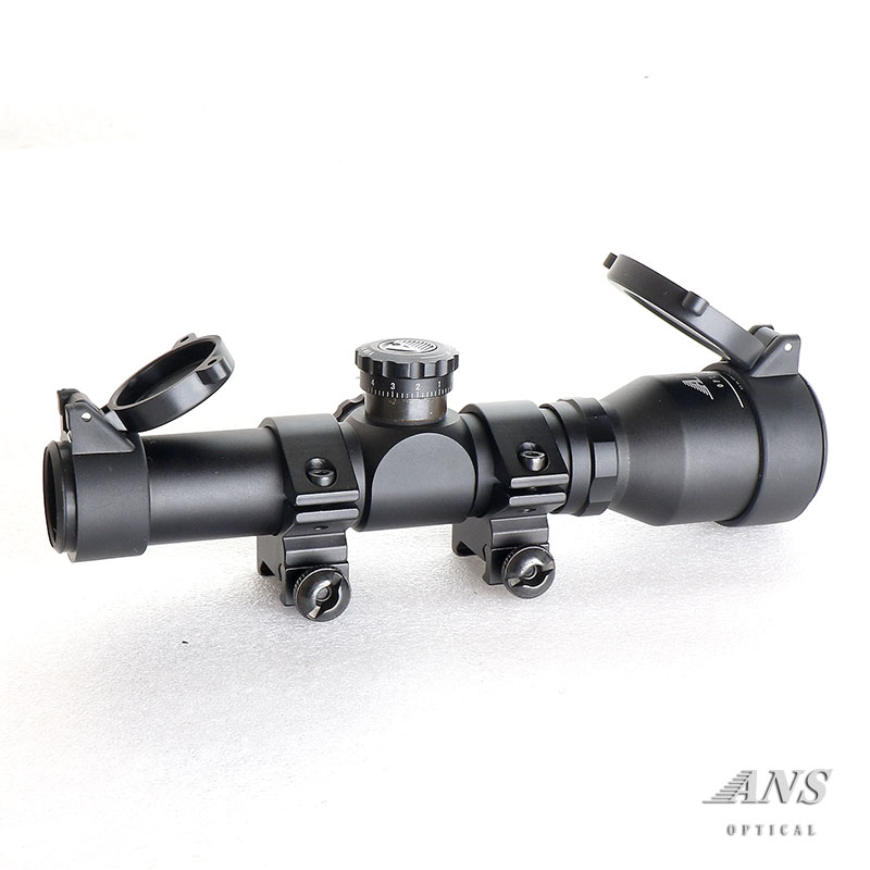 ANS Optical 2.5倍固定 2.5x20  ショートスコープ アイリリーフが長くて見やすい! 1インチ 20mmレール 20mmレイル ローマウントリング付き ライフルスコープ ドットサイト 電動ガン エアガン サバゲー サバイバルゲーム 装備