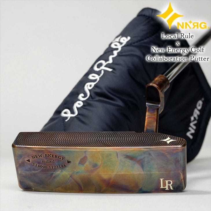 【限定生産】NEW ENERGY GOLF×LOCAL RULE コラボ パター ピン型(ブレード型) 右用 ニューエナジーゴルフ ローカルルール コラボパター【ハット・ボールマーカーセット】 NNRG|カスタムクラブ工房 OVDGOLF