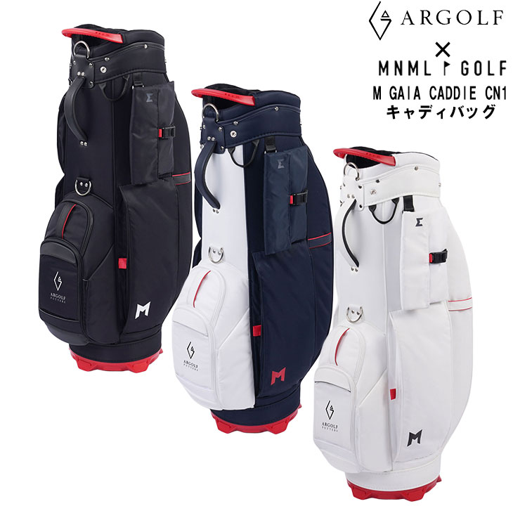 ARGOLF×MNML GOLF コラボ キャディバッグ M GAIA CADDIE CN1 カートキャディバッグ 軽量 アールゴルフ ミニマルゴルフ エム ガイアキャディー シーエヌ1キャディバッグ