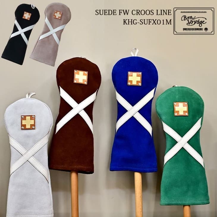 木の庄帆布 KinoshoTRANSIT KHG-SUFX01M スウェード フェアウェイウッド クロスライン ヘッドカバー SUEDE FW CROOS LINE 2025年モデル｜カスタムクラブ工房 OVDGOLF 8,408円