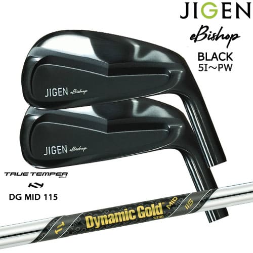 【在庫品即納】JIGEN eBishop イービショップ 限定ブラック ジゲン アイアン6本セット(5I~PW) Dynamic Gold MID 115 TRUE TEMPERトゥルーテンパー