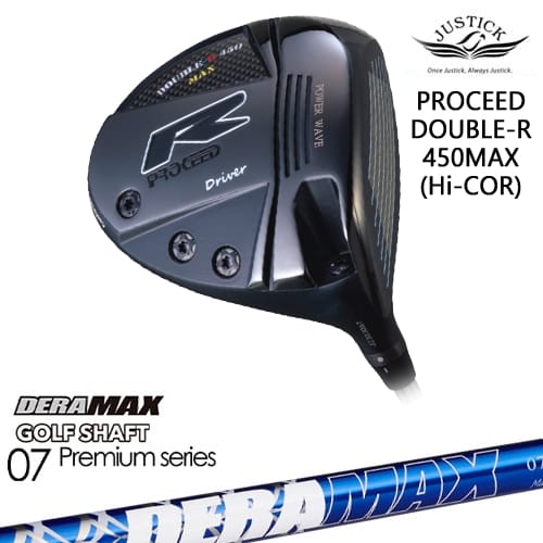 【OVDカスタム】PROCEED DOUBLE-R 450MAX ドライバー Hi-CORモデル[DW]ジャスティックJUSTICK DERA MAX GOLF SHAFT 青デラ 07D デラマックス