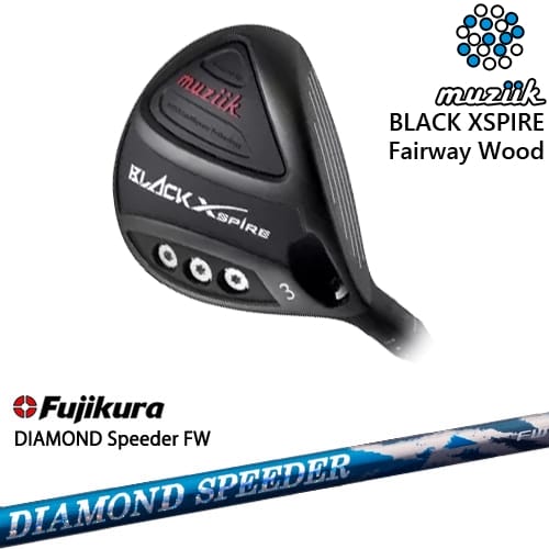 【OVDカスタム】BLACK XSPIRE Fairway Wood フェアウェイウッド[FW]ムジークMUZIIK DIAMOND SPEEDER FW ダイヤモンドスピーダー フジクラ Fujikura