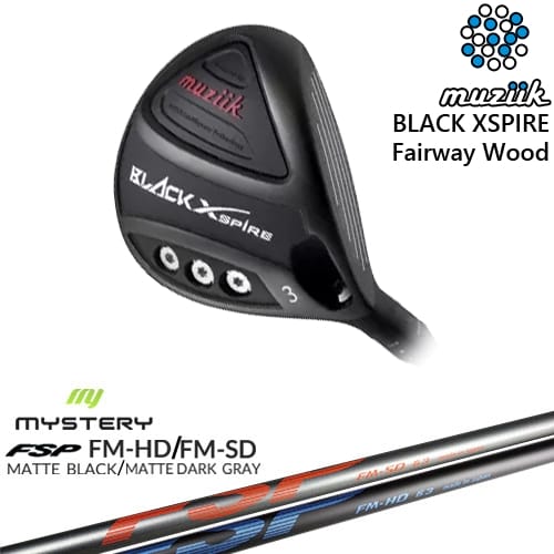 【OVDカスタム】BLACK XSPIRE Fairway Wood フェアウェイウッド[FW]ムジークMUZIIK FM-HD FM-SD MYSTERY ミステリー｜カスタムクラブ工房 OVDGOLF