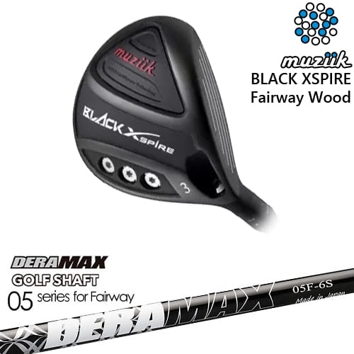 【OVDカスタム】BLACK XSPIRE Fairway Wood フェアウェイウッド[FW]ムジークMUZIIK DERA MAX GOLF SHAFT 05 for FAIRWAY デラマックス｜カスタムクラブ工房 OVDGOLF