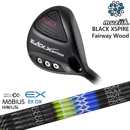 【OVDカスタム】BLACK XSPIRE Fairway Wood フェアウェイウッド[FW]ムジークMUZIIK オンライン販売専用 MoBIUS EX メビウス デザインチューニング