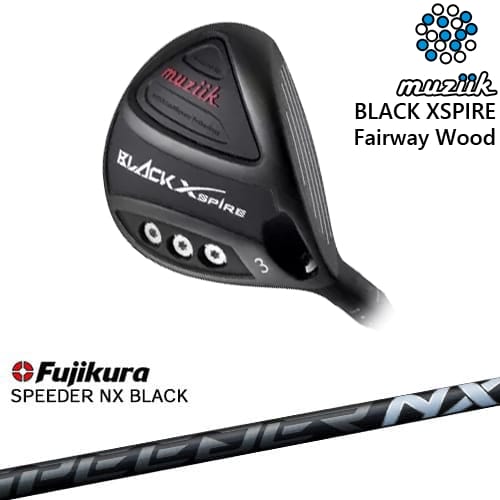 【OVDカスタム】BLACK XSPIRE Fairway Wood フェアウェイウッド[FW]ムジークMUZIIK SPEEDER NX BLACK Fujikura フジクラ