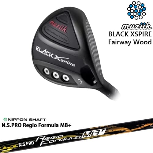 【OVDカスタム】BLACK XSPIRE Fairway Wood フェアウェイウッド[FW]ムジークMUZIIK N.S.PRO Regio Formula MB+ レジオフォーミュラ｜カスタムクラブ工房 OVDGOLF