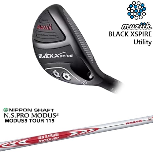 【OVDカスタム】BLACK XSPIRE Utility ユーティリティ[UT]ムジークMUZIIK NS PRO MODUS 3 TOUR 115(赤) 日本シャフト｜カスタムクラブ工房 OVDGOLF