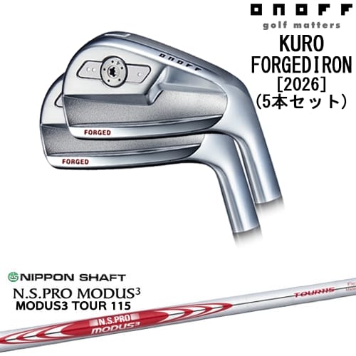 【OVDカスタム】ONOFF KURO(クロ) フォージドアイアン5本set(6I-PW) 2026年モデル[6P]オノフONOFF N.S PRO MODUS 3 TOUR 115(赤) 日本シャフト