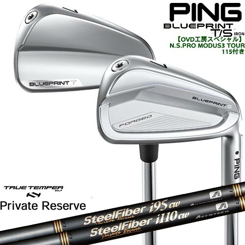 【OVDGOLFオリジナル】純正品をリシャフトPING BLUEPRINT IRON(T/S) ブループリントアイアン6本セット(5I-PW) ピン[5P] SteelFiberｉシリーズ SteelFiber Private Reserve トゥルーテンパー