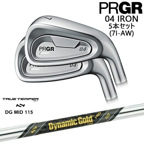 【OVDカスタム】PRGR 04 IRON アイアン5本set(7I-AW) 右用[7A]プロギアPRGR Dynamic Gold MID 115 TRUE TEMPERトゥルーテンパー