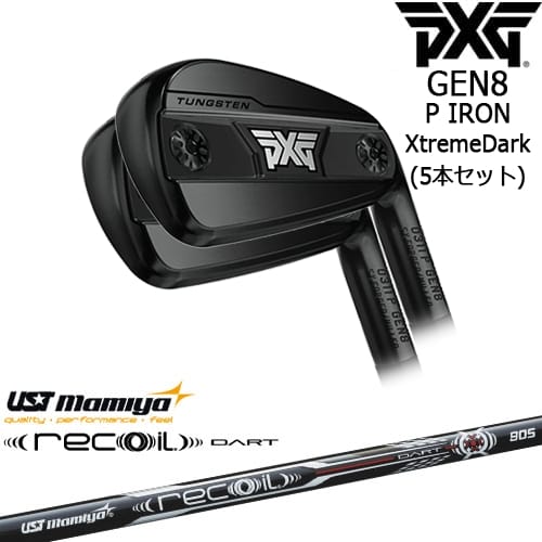 【OVDカスタム】PXG 0311 GEN8 P アイアン5本set(6I-W) XtremeDark(ブラック)[6P]ピーエックスジーPXG Recoil DART リコイルダートUSTマミヤmamiya