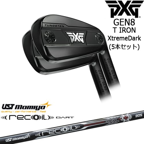 【OVDカスタム】PXG 0311 GEN8 T アイアン5本set(6I-W) XtremeDark(ブラック)[IR]ピーエックスジーPXG Recoil DART リコイルダートUSTマミヤmamiya