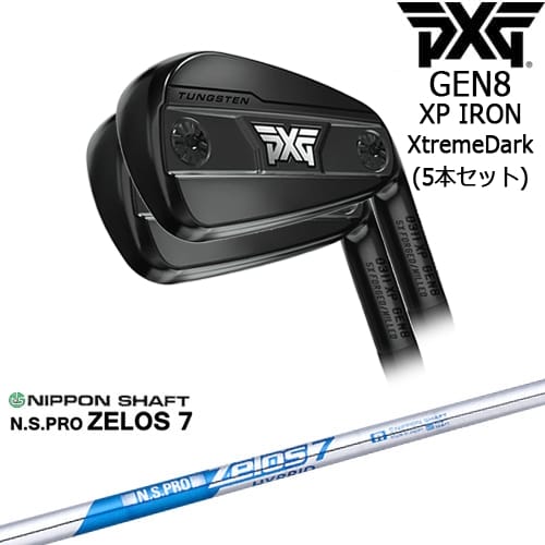 【OVDカスタム】PXG 0311 GEN8 XP アイアン5本set(6I-W) XtremeDark(ブラック)[6P]ピーエックスジーPXG N.S.PRO ZELOS 7 日本シャフト