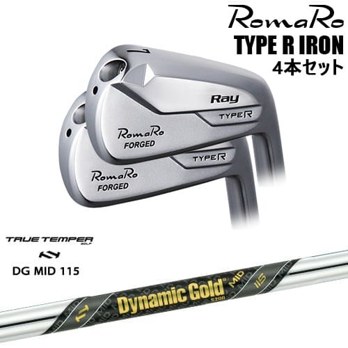 【OVDカスタム】RomaRo Ray TYPE R IRON アイアン4本set(7I-PW/8I-AW)[7P]ロマロROMARO Dynamic Gold MID 115 TRUE TEMPERトゥルーテンパー