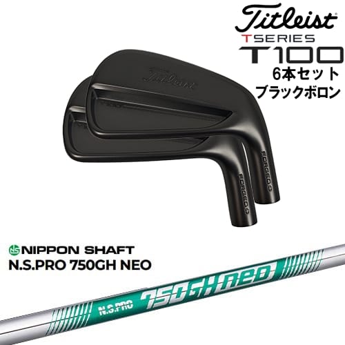 【OVDカスタム】タイトリスト T100 アイアン6本set(5I-PW) ブラックボロン[5P]タイトリストTitleist N.S.PRO 750GH neo 日本シャフト｜カスタムクラブ工房 OVDGOLF