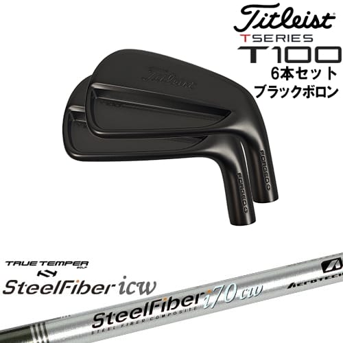 【OVDカスタム】タイトリスト T100 アイアン6本set(5I-PW) ブラックボロン[5P]タイトリストTitleist スチールファイバーi(テーパー) SteelFiberTRUE TEMPER