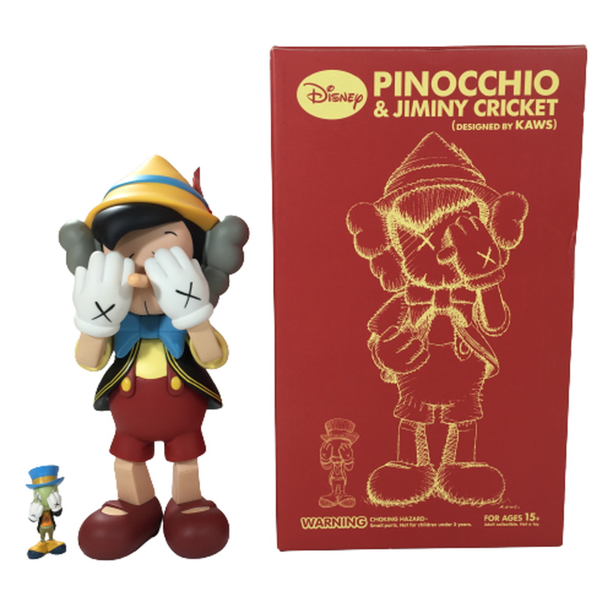 【中古】KAWS PINOCCHIO & JIMINY CRICKET ピノキオ OriginalFake MEDICOM TOY カウズ【A0】画像