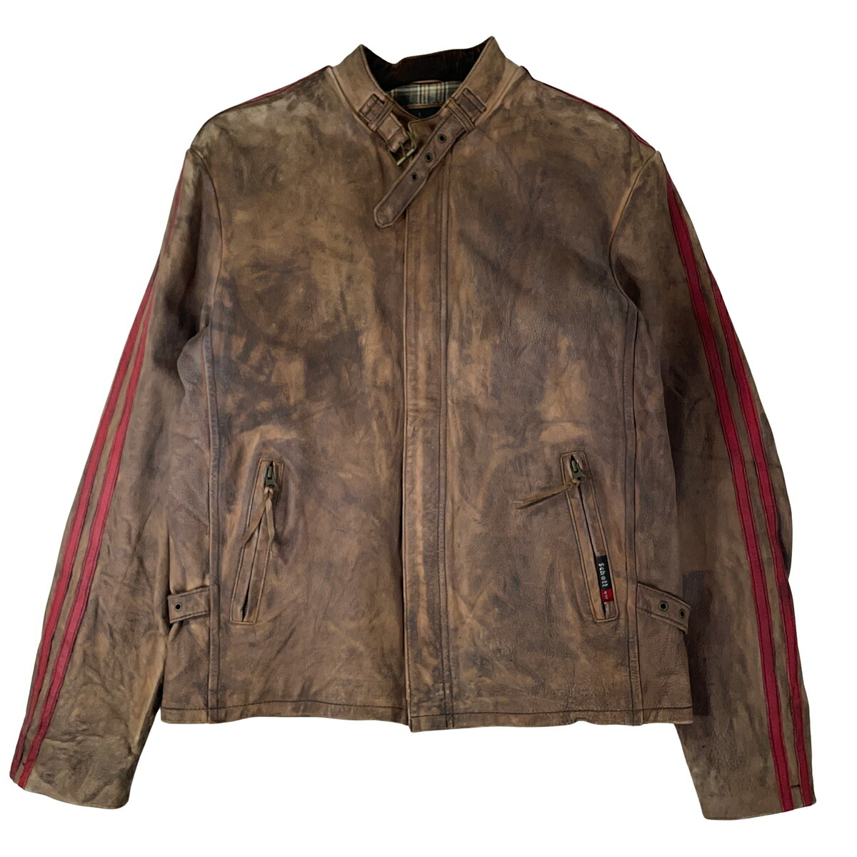Schott 打つこと USED産業 クラシックレーサーレザーライダースジャケット 赤銅色 3141010 茶 L 【中古】【A1】