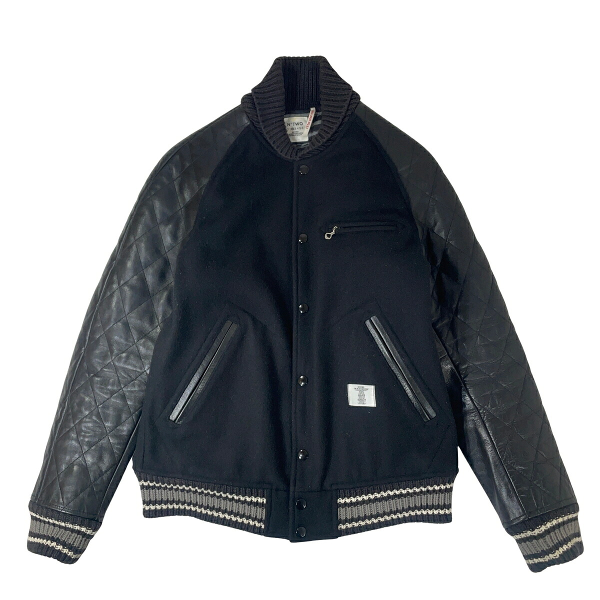 BEDWIN ベドウィン スタジャン アワード ジャケット 袖レザー JERRY AWARD JKT 黒 2 【中古】【A3】