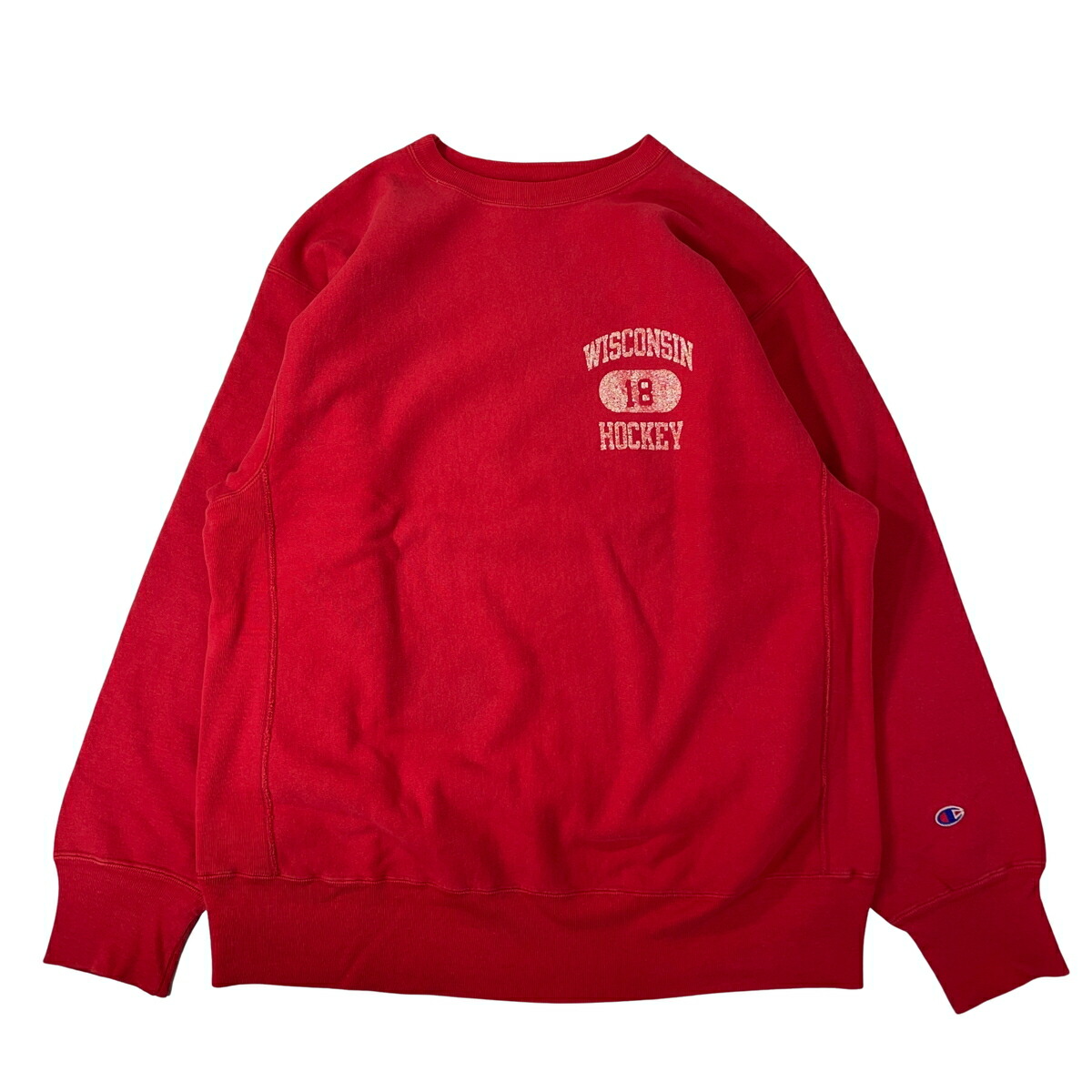 Champion 80s チャンピオン リバースウィーブ スウェット REVERSE WEAVE WISCONSIN カレッジ レッド 赤 XXL 【中古】【A1】