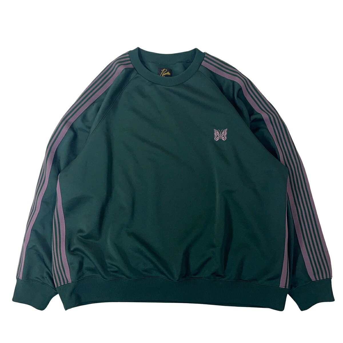 NEEDLES ニードルズ トラック クルーネック Track Crew Neck Shirt Poly Smooth RW315 緑 XL 【中古】【A1】