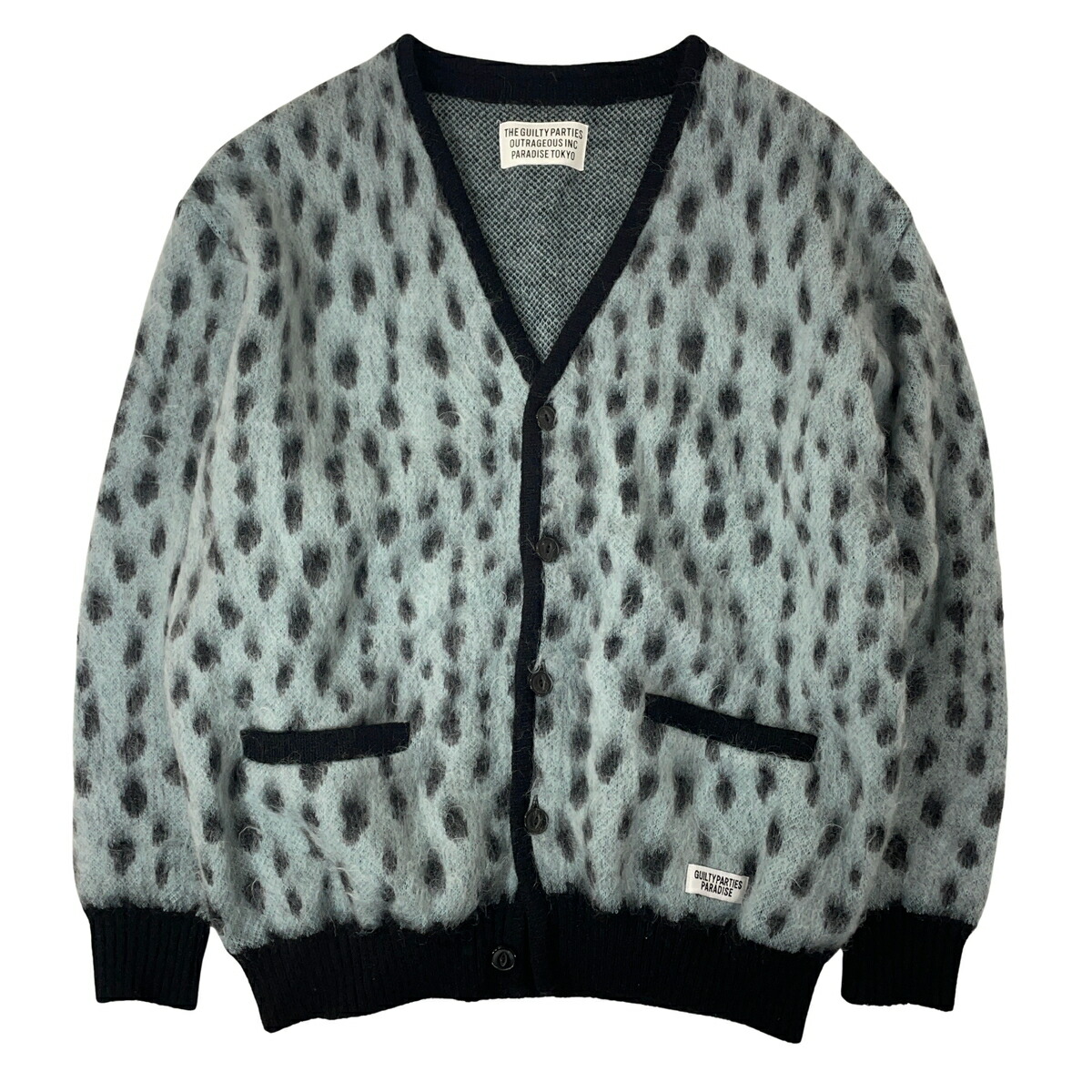 WACKO MARIA ワコマリア レオパード モヘヤ 編み物 ジレー 24SS LEOPARD JACQUARD MOHAIR KNIT CARDIGAN M 【中古】【A1】
