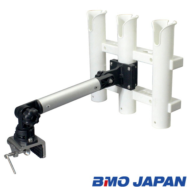 BMOジャパン ゴムボート用 20Z0282 3連ロッドホルダー(コンパクト万力セット) ボートパーツ カスタムパーツ