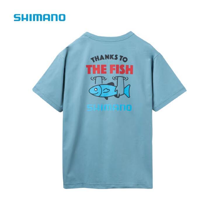 シマノ シャツ SH-023Z ドライグラフィックTシャツ サンクスフィッシュ スモークブルー SHIMANO