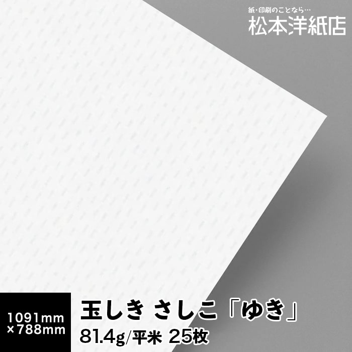 【送料実費】玉しき さしこ「ゆき」81.4g/平米 0.12mm 全紙 1091×788mm 25枚, 和風 紙 和柄 印刷用紙 印刷紙 おしゃれ ファインペーパー メッセージ カード はがき 名刺 刺し子柄 画用紙