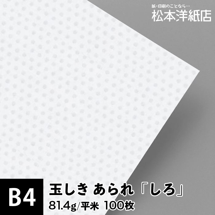 玉しき あられ「しろ」81.4g/平米 0.12mm B4 100枚, 和風 紙 和柄 印刷用紙 印刷紙 和紙 色紙 いろがみ おしゃれ ファインペーパー メッセージ カード はがき 名刺 案内状 招待状 封筒 画用紙 7,454円