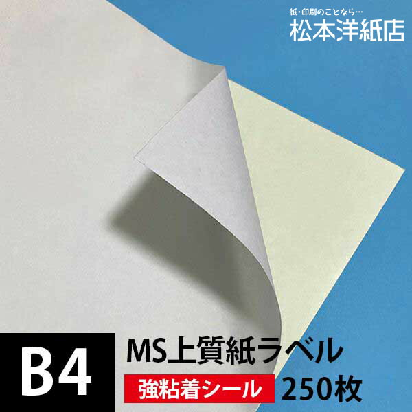 全ての Ms上質紙ラベル 強粘着 B4サイズ 250枚 ラベル印刷 シール印刷 シール用紙 ラベルシール 印刷紙 印刷用紙 ラベル用紙 レーザープリンター シール 名前シール 商品ラベル 宛名ラベル 非塗工紙 松本洋紙店 敬老の日 ラベル ステッカー