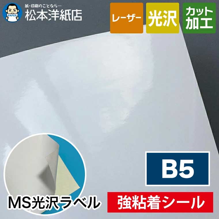 MS光沢ラベル「強粘着」B5