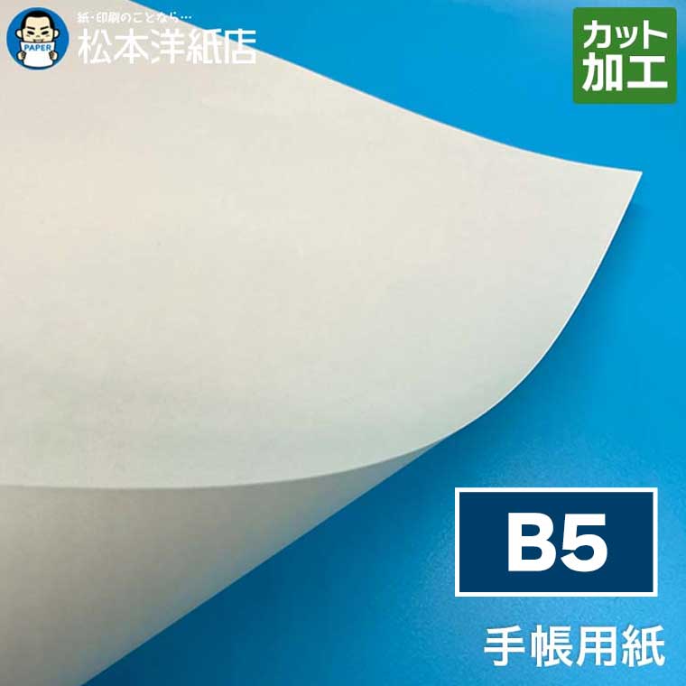 手帳用紙「白」52g/平米 B5, 手帳用紙 辞書用紙 薄手 軽量 透けにくい 強度 筆記適性 万年筆対応 ボールペン対応 えんぴつ対応