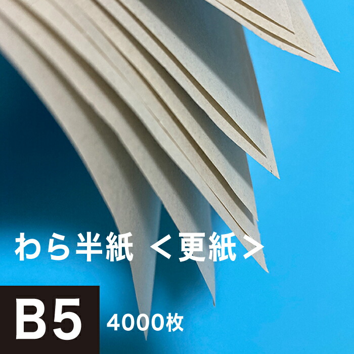 楽天市場 わら半紙 更紙 B5サイズ 4000枚 ペットシーツ お菓子用 印刷用紙 学校 お便り 配布物 プリント テスト用紙 教育現場 包装紙 作品素材 松本洋紙店 印刷用紙と業務用ラベル専門店